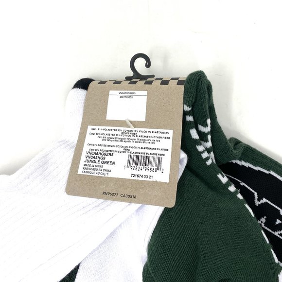 Vans Men's Size Skateboarding Black White 2 Pack Socks VN0A5HG9ZR5 - Picture 4 of 4